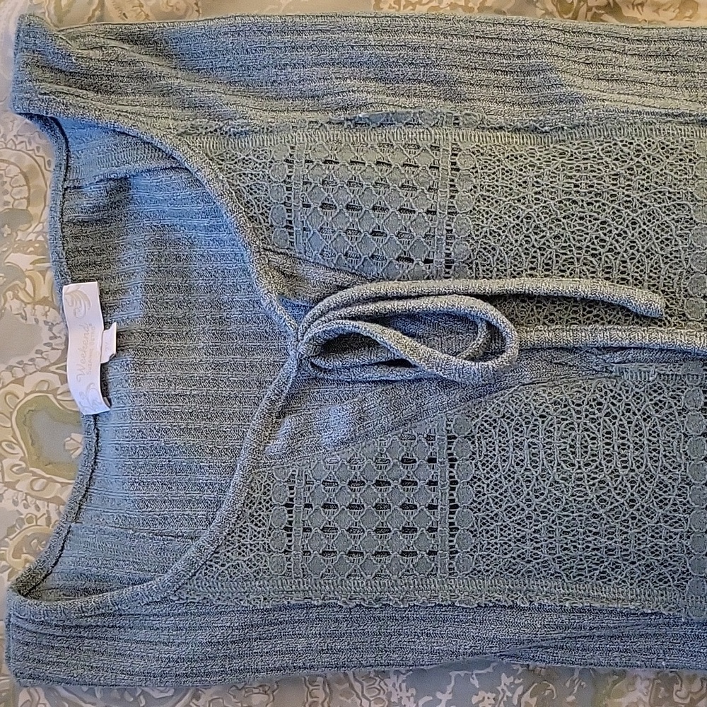 WEEKEND CROCHET EMBELLISHED STRETCH KNIT TUNIC